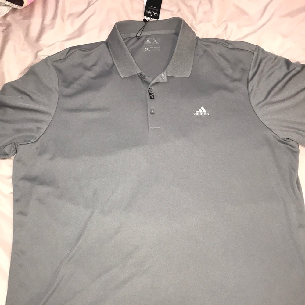 Adidas Adult XXL gray Polo NWT